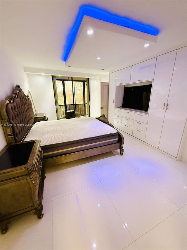 3800 N Hills Dr Unit 312, Hollywood, FL 33021 - bedroom featuring light tile patterned floors and recessed lighting