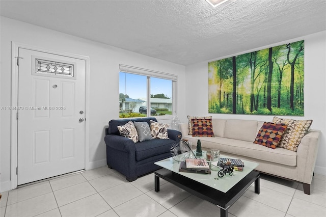 4803 NW 47th Ter, Tamarac, FL 33319 - living area with light tile patterned floors and a textured ceiling
