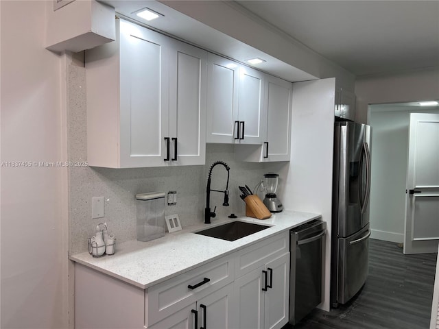 9850 Hammocks Blvd Unit 107, Miami, FL 33196 - kitchen featuring stainless steel refrigerator with ice dispenser, dishwashing machine, white cabinets, and tasteful backsplash
