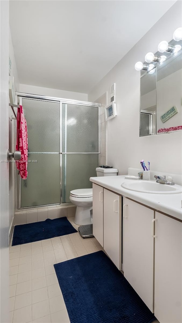 9111 SW 22nd Ct Unit B-3, Davie, FL 33324 - full bathroom with vanity, a stall shower, and tile patterned floors