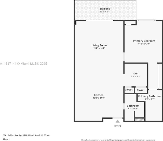 5701 Collins Ave Unit 1611, Miami Beach, FL 33140 - view of home floor plan