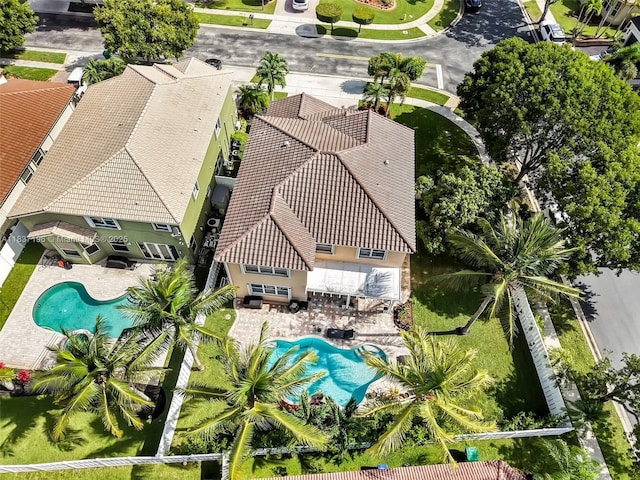 16204 SW 18th Pl, Miramar, FL 33027 - view from above of property with a pool