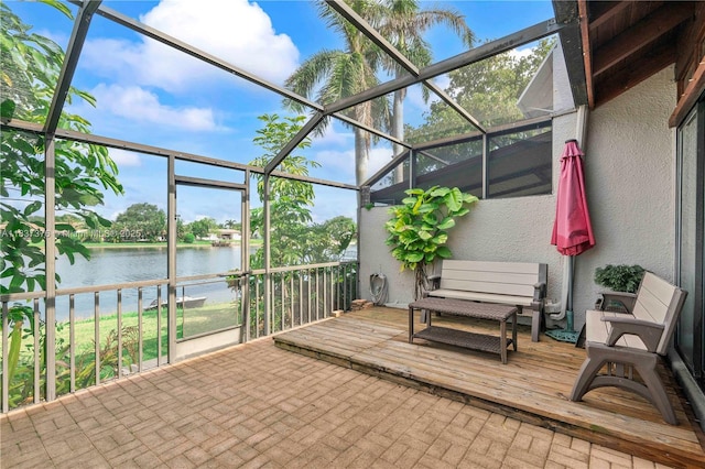 1512 NW 113th Way, Pembroke Pines, FL 33026 - view of patio / terrace featuring a deck with water view and glass enclosure