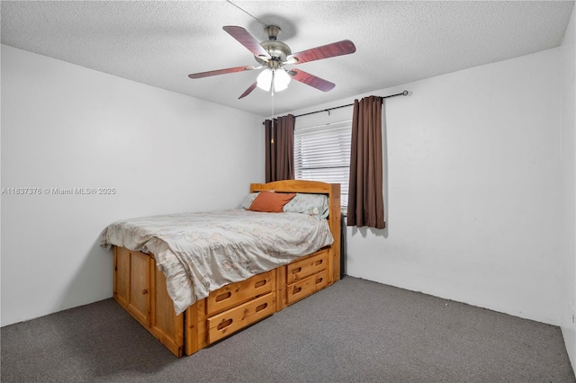 1512 NW 113th Way, Pembroke Pines, FL 33026 - carpeted bedroom featuring a textured ceiling and ceiling fan