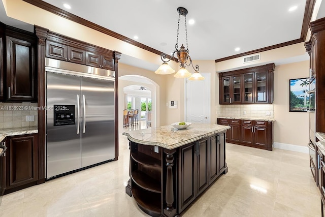 66 S Hibiscus Dr, Miami Beach, FL 33139 - hall with an upstairs landing, ornamental molding, and recessed lighting
