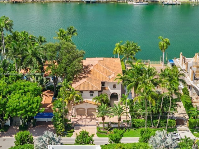 66 S Hibiscus Dr, Miami Beach, FL 33139 - view from above of property with a nearby body of water