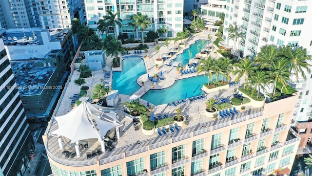 244 Biscayne Blvd Unit 446, Miami, FL 33132 - view of urban area featuring a pool area and apartment complex