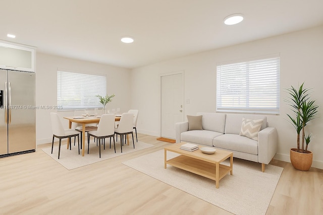 2820 NW 95th St, Miami, FL 33147 - living room featuring light wood-style floors and recessed lighting
