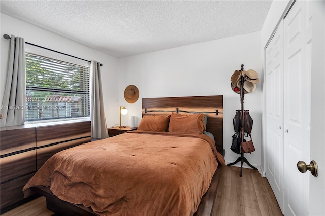 9730 Hammocks Blvd Unit 201-28, Miami, FL 33196 - bedroom with wood finished floors, a textured ceiling, and a closet