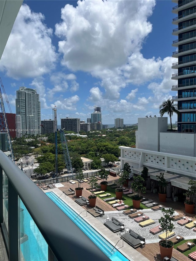 1300 S Miami Ave Unit 1207, Miami, FL 33130 - balcony featuring a city view and view of pool area