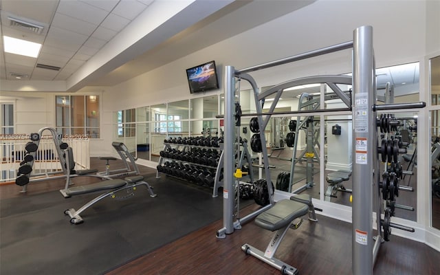 701 Brickell Key Blvd Unit 2011, Miami, FL 33131 - exercise room featuring wood finished floors