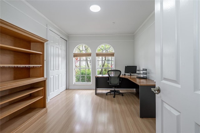 1907 NW 137th Ter, Pembroke Pines, FL 33028 - office with light wood-style floors and ornamental molding
