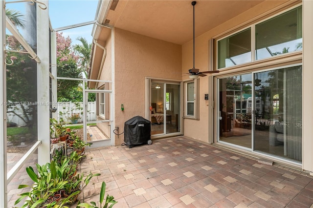 1907 NW 137th Ter, Pembroke Pines, FL 33028 - view of patio / terrace with area for grilling and ceiling fan