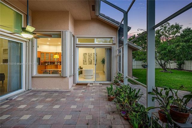 1907 NW 137th Ter, Pembroke Pines, FL 33028 - view of patio featuring ceiling fan and a lanai