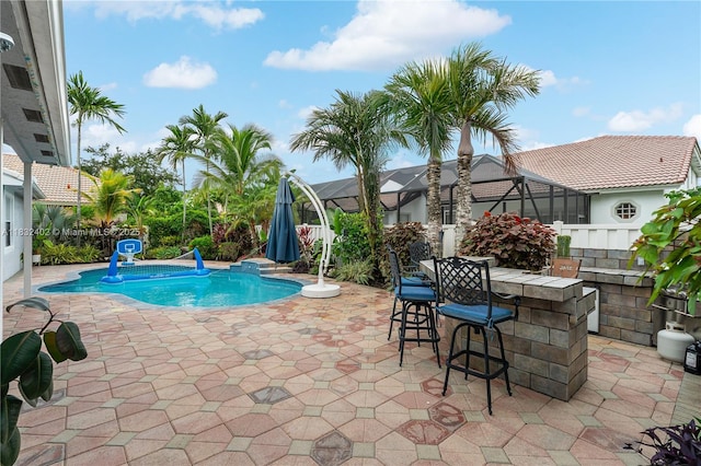 13850 NW 23rd St, Pembroke Pines, FL 33028 - view of pool with a patio area