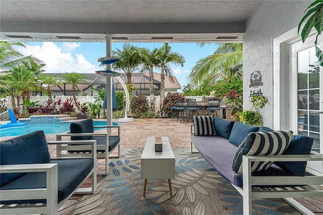 13850 NW 23rd St, Pembroke Pines, FL 33028 - view of patio / terrace with an outdoor hangout area