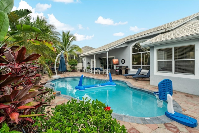 13850 NW 23rd St, Pembroke Pines, FL 33028 - outdoor pool with a patio area