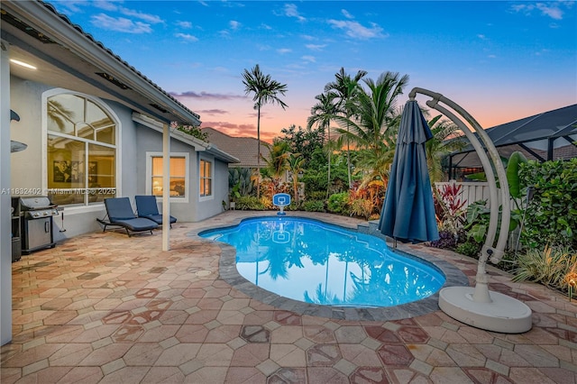 13850 NW 23rd St, Pembroke Pines, FL 33028 - view of swimming pool with a patio area and area for grilling