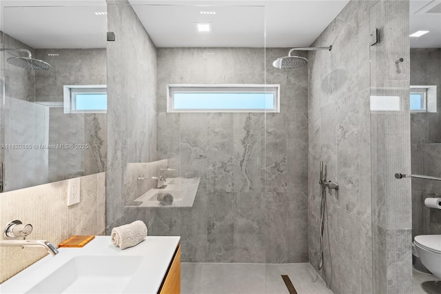 9033 Emerson Ave, Surfside, FL 33154 - full bathroom featuring vanity and tiled shower