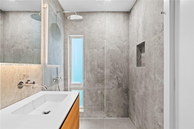 9033 Emerson Ave, Surfside, FL 33154 - full bath featuring tiled shower and vanity