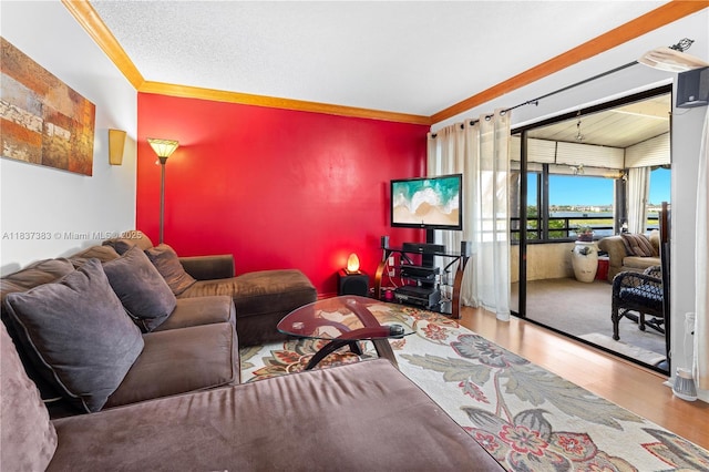 20145 NE 3rd Ct Unit 2, Miami, FL 33179 - living room with wood finished floors and crown molding