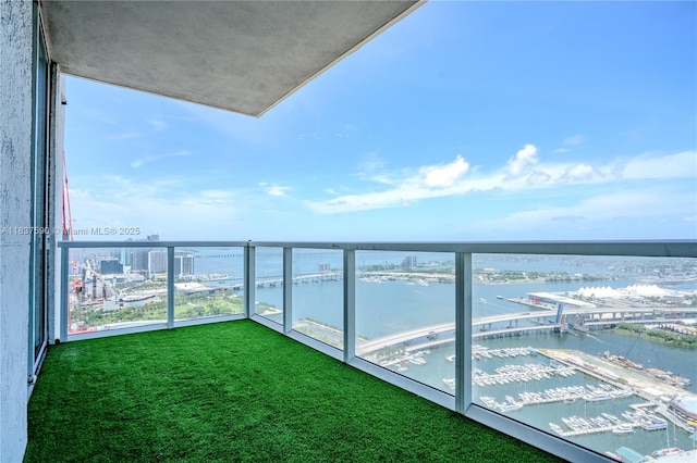 244 Biscayne Blvd Unit 4803, Miami, FL 33132 - balcony with a water view and view of marina