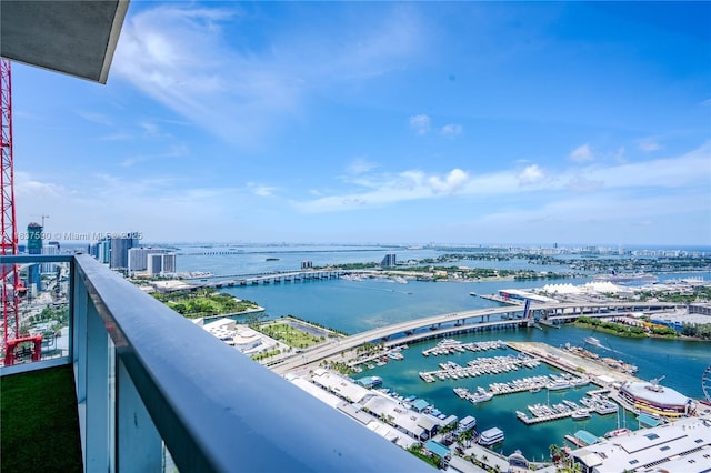 244 Biscayne Blvd Unit 4803, Miami, FL 33132 - balcony with view of marina, a water view, and a view of city
