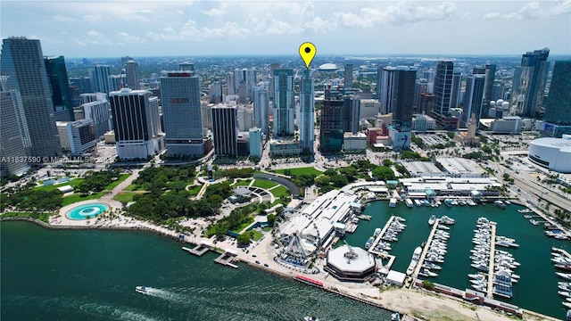 244 Biscayne Blvd Unit 4803, Miami, FL 33132 - view of urban area with a large body of water and a marina