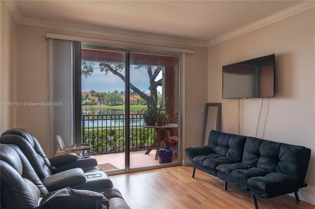 4704 SW 160th Ave Unit 216, Miramar, FL 33027 - living room featuring wood finished floors and ornamental molding