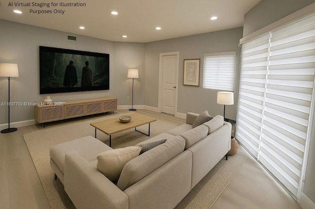 12239 NW 7th St, Miami, FL 33182 - living room with recessed lighting and light wood-style flooring