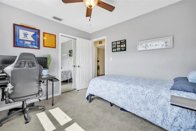 1533 Shenandoah St, Hollywood, FL 33020 - bedroom with carpet flooring and ceiling fan