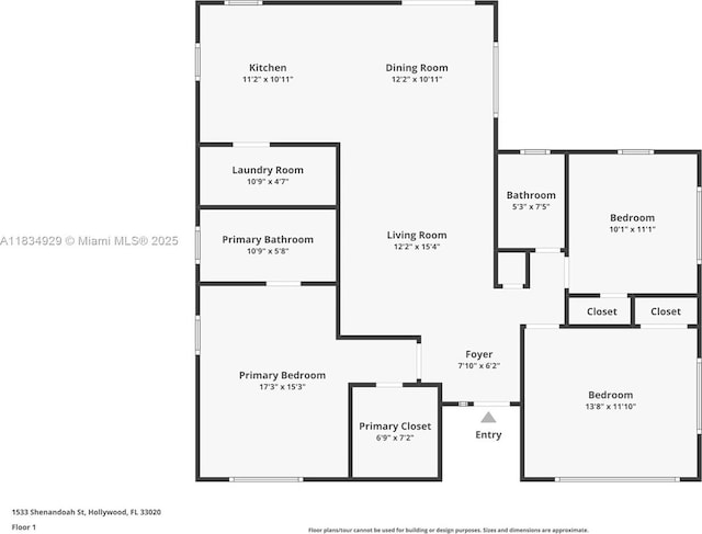 1533 Shenandoah St, Hollywood, FL 33020 - view of property floor plan