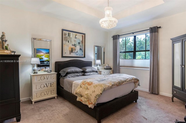 12125 S Vaquero Trails Dr, Davie, FL 33325 - bedroom with light colored carpet and a chandelier