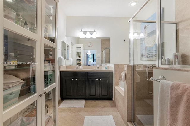 12125 S Vaquero Trails Dr, Davie, FL 33325 - full bathroom featuring double vanity, a shower stall, and a bathtub
