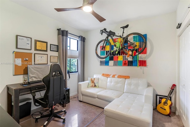 12125 S Vaquero Trails Dr, Davie, FL 33325 - office space featuring ceiling fan and baseboards