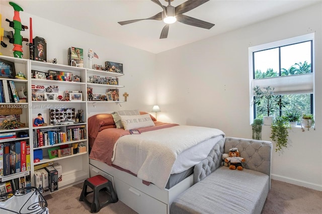 12125 S Vaquero Trails Dr, Davie, FL 33325 - bedroom with carpet floors and ceiling fan
