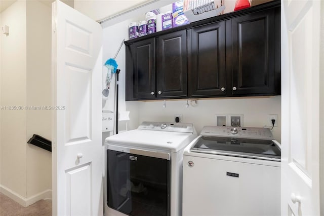 12125 S Vaquero Trails Dr, Davie, FL 33325 - laundry room featuring washer and dryer and cabinet space