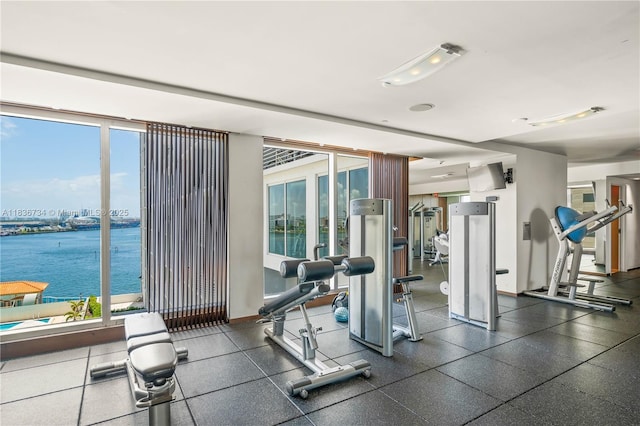 335 S Biscayne Blvd Unit 3108, Miami, FL 33131 - workout area with a water view