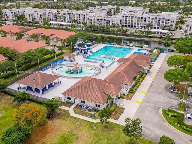 5963 Royal Way, Tamarac, FL 33321 - aerial view of a pool and a nearby body of water