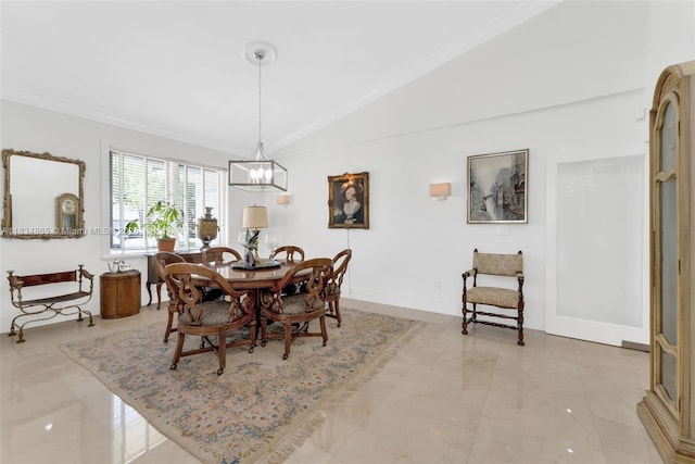 17940 SW 83rd Ave, Palmetto Bay, FL 33157 - dining area featuring vaulted ceiling and a chandelier