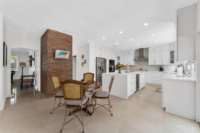 17940 SW 83rd Ave, Palmetto Bay, FL 33157 - dining area with beverage cooler and recessed lighting