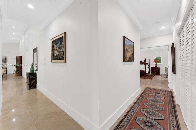 17940 SW 83rd Ave, Palmetto Bay, FL 33157 - hallway with recessed lighting and crown molding