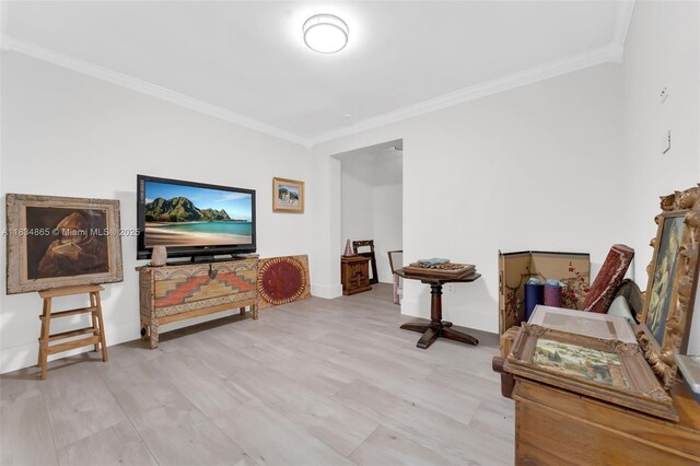 17940 SW 83rd Ave, Palmetto Bay, FL 33157 - sitting room featuring ornamental molding and wood finished floors