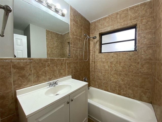 7521 Indigo St, Miramar, FL 33023 - full bath featuring tile walls,  shower combination, and vanity