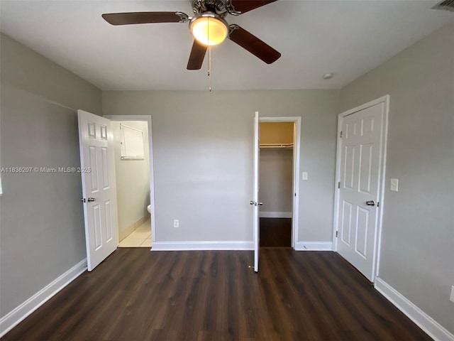 7521 Indigo St, Miramar, FL 33023 - unfurnished bedroom with wood finished floors, a ceiling fan, and ensuite bathroom