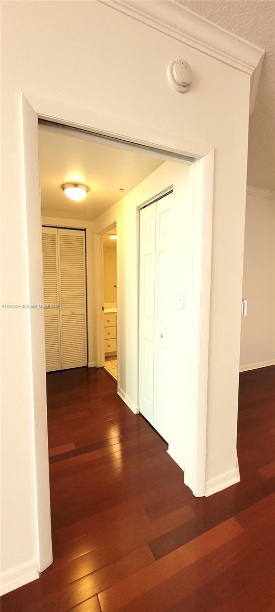 2000 N Bayshore Dr Unit 509, Miami, FL 33137 - hallway featuring hardwood / wood-style flooring