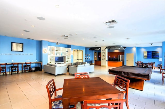 2000 N Bayshore Dr Unit 509, Miami, FL 33137 - dining room featuring light tile patterned floors and billiards table
