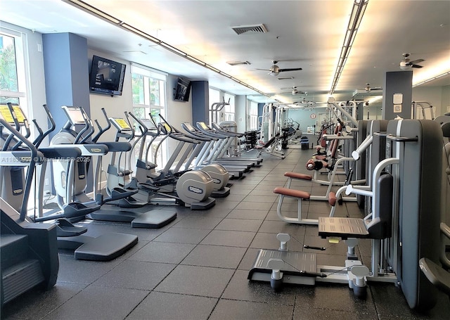 2000 N Bayshore Dr Unit 509, Miami, FL 33137 - gym with ceiling fan