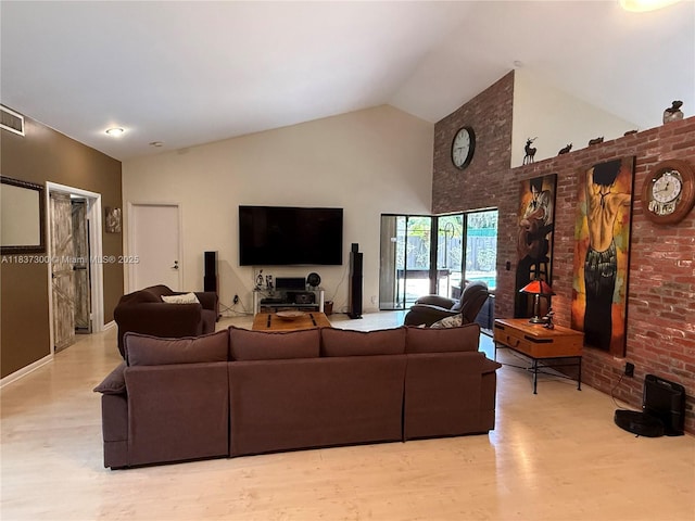8878 SW 59th St, Cooper City, FL 33328 - living room featuring wood finished floors and high vaulted ceiling