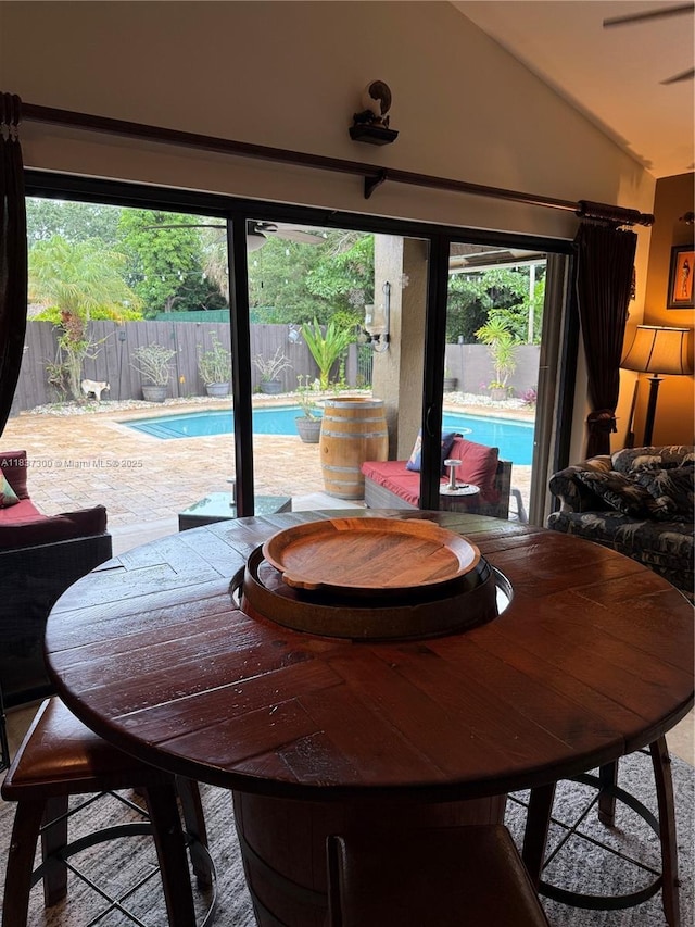 8878 SW 59th St, Cooper City, FL 33328 - dining space featuring vaulted ceiling